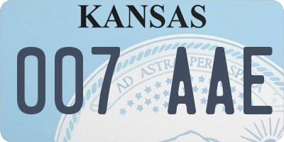 KS license plate 007AAE