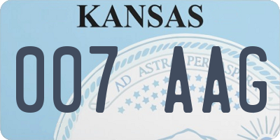 KS license plate 007AAG