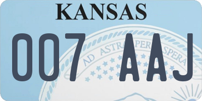 KS license plate 007AAJ