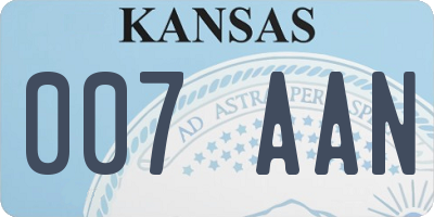 KS license plate 007AAN