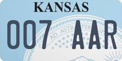 KS license plate 007AAR