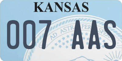 KS license plate 007AAS