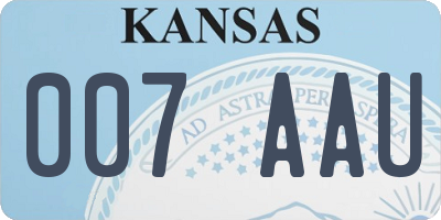 KS license plate 007AAU
