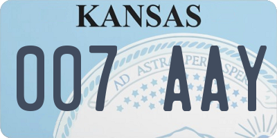 KS license plate 007AAY