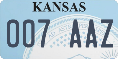 KS license plate 007AAZ