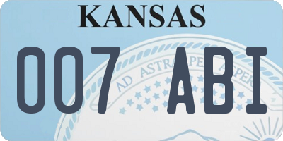 KS license plate 007ABI