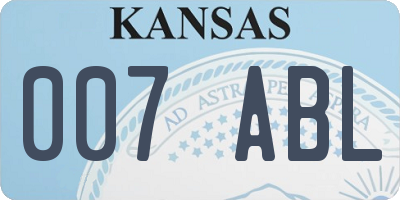 KS license plate 007ABL