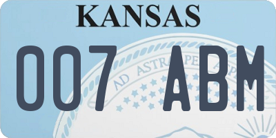KS license plate 007ABM