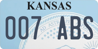 KS license plate 007ABS