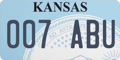 KS license plate 007ABU