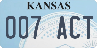 KS license plate 007ACT