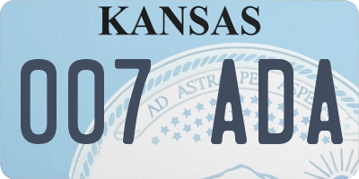 KS license plate 007ADA