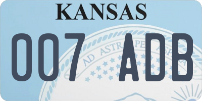 KS license plate 007ADB