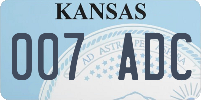 KS license plate 007ADC