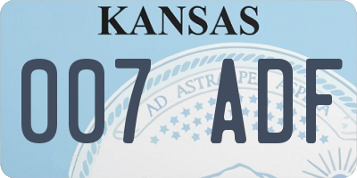 KS license plate 007ADF