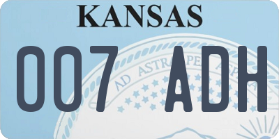 KS license plate 007ADH