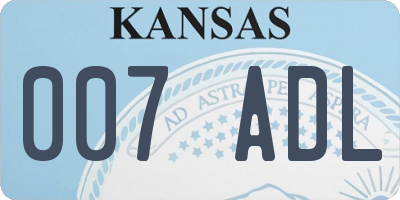 KS license plate 007ADL