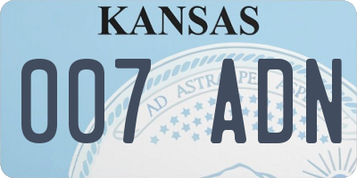 KS license plate 007ADN