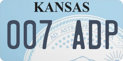 KS license plate 007ADP