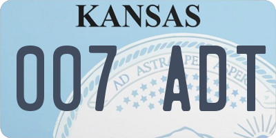 KS license plate 007ADT