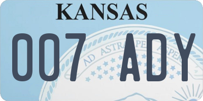 KS license plate 007ADY