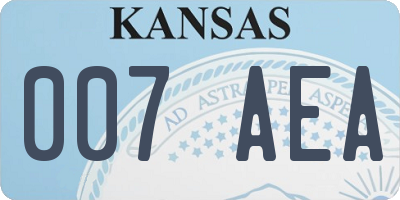 KS license plate 007AEA