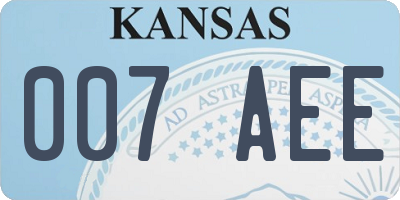 KS license plate 007AEE