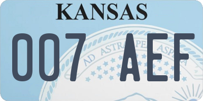 KS license plate 007AEF