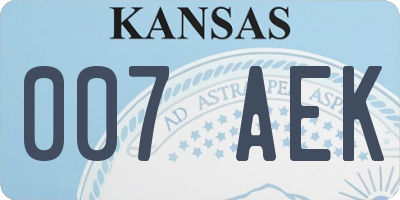 KS license plate 007AEK