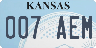 KS license plate 007AEM