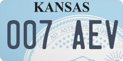 KS license plate 007AEV