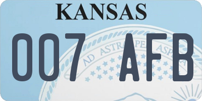 KS license plate 007AFB