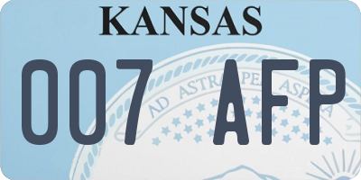 KS license plate 007AFP