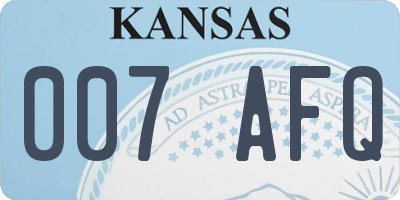KS license plate 007AFQ