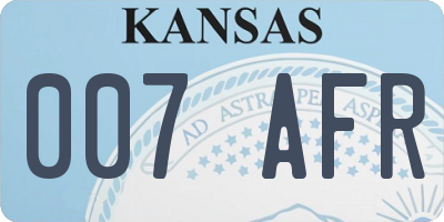KS license plate 007AFR