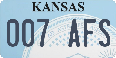 KS license plate 007AFS