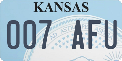 KS license plate 007AFU