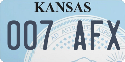 KS license plate 007AFX