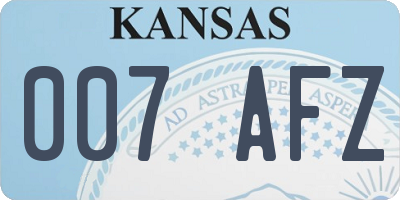 KS license plate 007AFZ