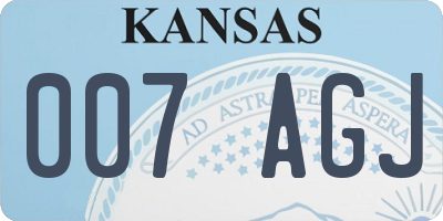 KS license plate 007AGJ