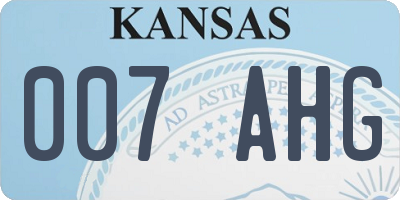 KS license plate 007AHG