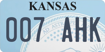 KS license plate 007AHK