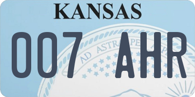 KS license plate 007AHR