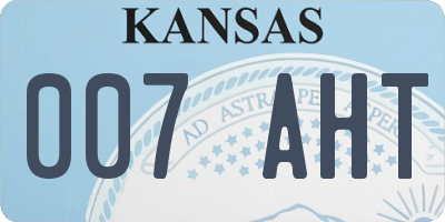 KS license plate 007AHT
