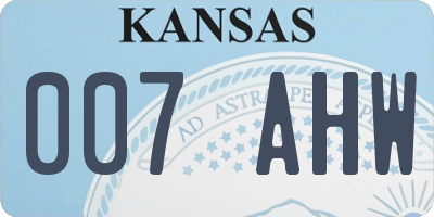 KS license plate 007AHW