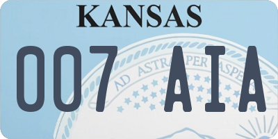 KS license plate 007AIA