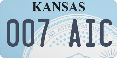 KS license plate 007AIC