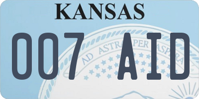 KS license plate 007AID