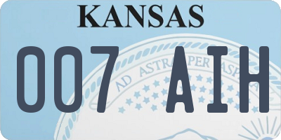 KS license plate 007AIH