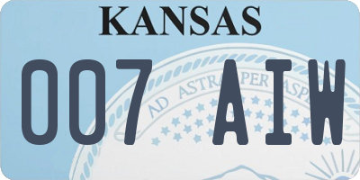 KS license plate 007AIW